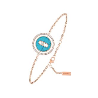Messika Lucky Move 18k Rose Gold Diamond Turquoise Bracelet