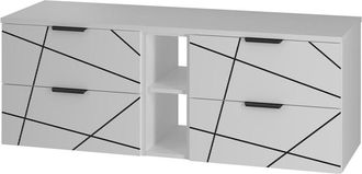 Petits Meubles Mueble bajo lavabo 140cm paneles de melamina y mdf blanco