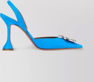 Amina Muaddi satin slingback pumps