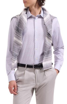 Bugatchi James OoohCotton Geo Floral Button-Up Shirt in Ivory at Nordstrom, Size Xx-Large