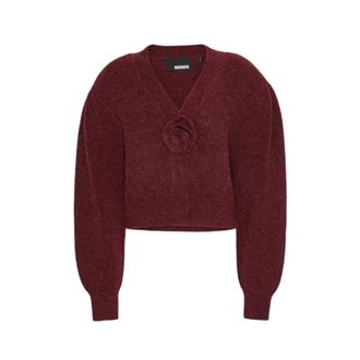 Rotate ROTATE Birger Christensen, Cardigans, female, Red, XS, Cardigan punto manga farol