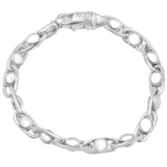 Pompeii3 Mens 14k Gold (46gram) or Platinum (75gram) 7.5mm Link Bracelet 8.5