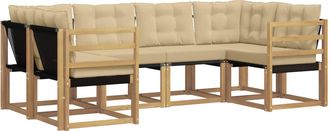 vidaXL Conjunto De Sof&aacute;s De Exterior 6 Uds. Y Beige Vidaxl