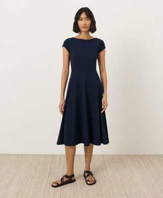 Pact Fit & Flare Ballet Dress Made with Organic Cotton in Navy at Nordstrom, Size Xx-Large