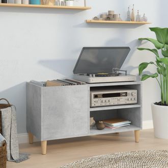 vidaXL Mobile Porta Dischi Grigio Cemento 84,5x38x48 Legno Multistrato - Vidaxl