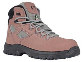 Moxie Trades Moxie Lacy 6 Inch Pink Womens Composite Toe Work Boot in Pink And Grey at Nordstrom, Size 7.5