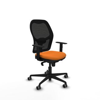 Piqueras y Crespo Piqueras Y Crespo - Jorquera Sincro Malla Negra Similpiel Naranja Brazos 1d Base Nailon Ruedas 65mm Engomada