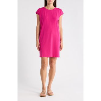 Eileen Fisher Crewneck Boxy Dress in Fuchsia at Nordstrom Rack, Size X-Small