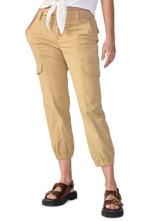 Sanctuary Rebel Crop Stretch Cotton Cargo Pants in True Khaki at Nordstrom, Size 30