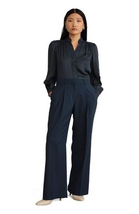 Hobbs London Lauren Wide Pants in Dark Slate Blue at Nordstrom, Size 10