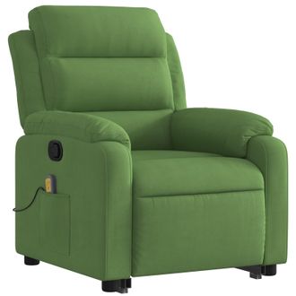 vidaXL Sill&oacute;n Reclinable De Masaje Elevable Terciopelo Verde Claro Vidaxl