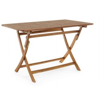 Hellin Hellin - Tavolino da bar pieghevole Noemi in legno di acacia, finitura ad olio, per esterno -70 x 120 cm