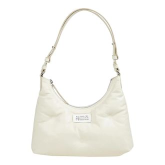 Maison Margiela Tassen, Dames, Wit, ONE Size, Leer, Glam Slam Hobo Small