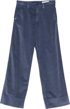 White Sand Pantalones de algod&oacute;n - Trousers - Mujer - Azul - 2XS