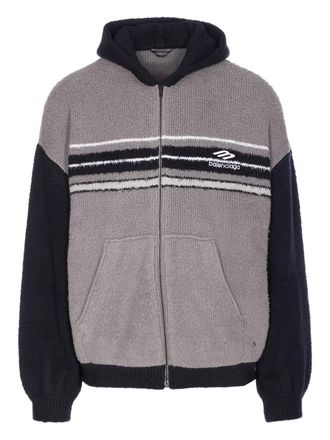 Balenciaga Hoodie met borduurwerk en rits - Grijs