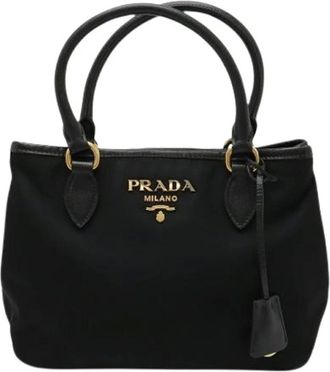 Prada Pre-owned Handbags, female, Black, Size: ONE SIZE Pre-owned Nylon Handbag
