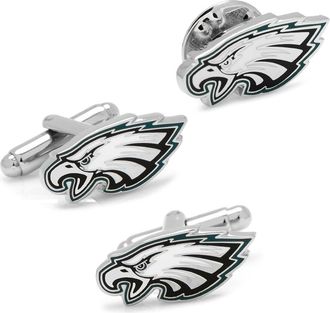 Cufflinks Inc. NFL Philadelphia Eagles Cuff Links & Lapel Pin Gift Set in Silver Multi at Nordstrom