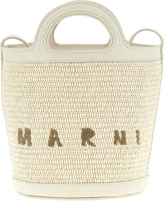 Marni White Cotton Womens Handbag