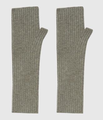 Kujten Mitaines Cachemire Knokke Kaki Chin&eacute;