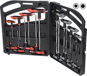 Trade Shop Trade Shop - Conjunto Kit 16 Pcs Hexagon Key Keys Y Torx Long Professional Malet&iacute;n