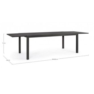BIZZOTTO Tavolo Hilde Bizzotto allungabile 200/300cm antracite