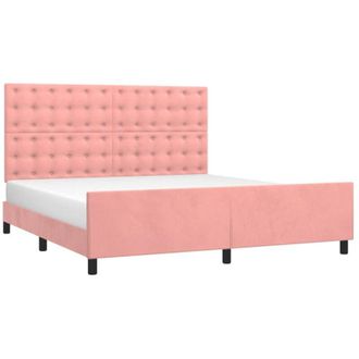 vidaXL Estructura De Cama Sin Colch&oacute;n Terciopelo Rosa 160x200 Cm Vidaxl
