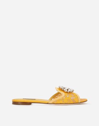 Dolce & Gabbana Ciabatta Flat - Woman Slides And Mules Yellow 35.5