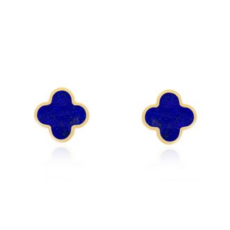 The Lovery Small Lapis Clover Stud Earrings