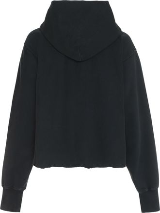 Maison Margiela Womens Logo Cotton Hoodie - Black - Size Medium