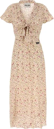 Miu Miu Printed Silk Dress