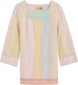 Rixo Rixo Joane Panelled Woven Mini Dress - Yellow - 16 (UK 16 / XL)