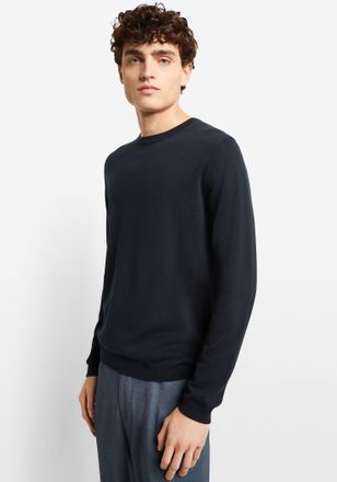 Cinque Rundhalspullover CINQUE CIWALLES, Herren, Gr. XL, blau (dunkelblau), Strick, Obermaterial: 50% Baumwolle, 50% Lyocell, unifarben, slim fit, Rundhals, 