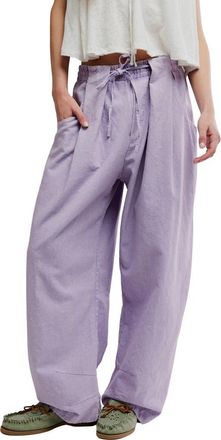 Free People Chambers Drawstring Linen & Cotton Pants in Orchid Hush at Nordstrom, Size X-Small