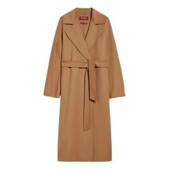 Max Mara Belted Coats, female, Brown, XS, Midi Wrap Coat