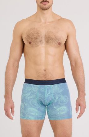 Saxx Smooth Luxe Micro Modal Boxer Briefs in Exotica-Ashley Blue at Nordstrom, Size Xx-Large