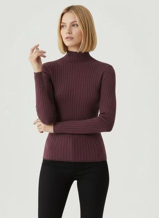 Majestic Filatures Organic Cotton Metallic Rib Mock Neck Top in Metal Aubergine at Nordstrom, Size 1