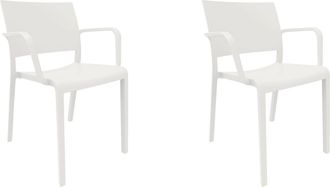 Resol Sillas Con Brazos New Fiona Resol Pl&aacute;stico Blanco (pack De 2)