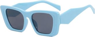 Generic Mens And Womens Square Large Frame Outdoor Commuter Sports Sunglasses Party Shopping Photo Shooting(Blue)