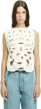 Malloni MLO Top - Dames - Tops zonder mouwen - Beige - S - Tops