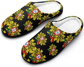Generic Coat of Arms of Portugal Cotton Slippers for Women Indoor Outdoor Slipper Slip-On Memory Foam Home Shoes