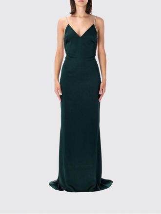 Tom Ford Long Satin Evening Gown with Jewelled Straps and Train