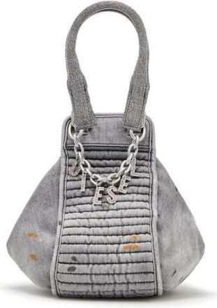 Diesel Stijlvolle D-Vina-S Dames Tas Grijs - Dames - Handtassen - Grijs - ONE Size - Katoen - Tassen