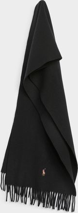 Polo Ralph Lauren Mens Small embroidered logo pure wool scarf