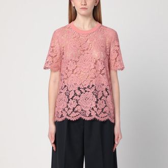 Dolce & Gabbana Pink lace T-shirt