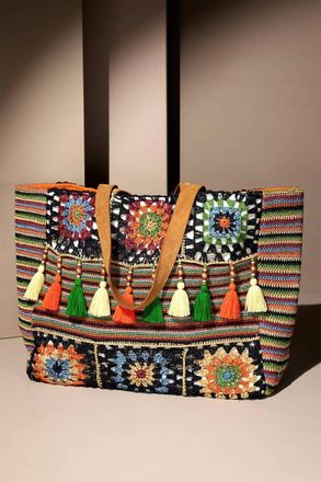 Urbanista Womens Hand Crochet Shoulder Bag In Mumbai Garden