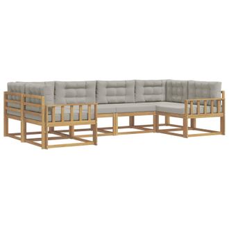vidaXL Conjunto De Sof&aacute;s De Exterior 6 Pcs Blanco Y Gris Claro Vidaxl