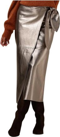 Ibana Metallic Midirok - Dames - Midirokken - Grijs - XS - Rokken