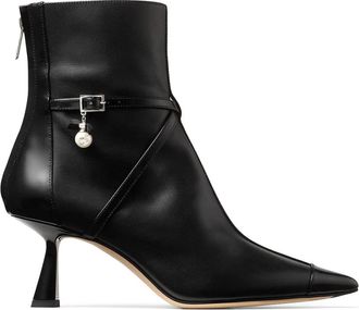 Jimmy Choo London Zwarte Kalfleren Sneakers - Dames - Laarzen met Hak - Zwart - 41 EU - Schoenen