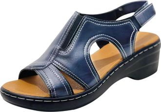 Generic 2026 Women Slippers Large Size Summer Sandals For With Stitching Hollow Thick Soles And (Blue, 4.5)