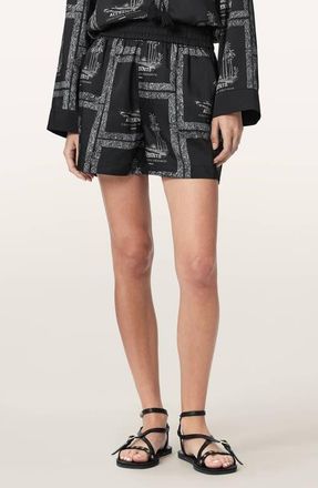 AllSaints Lettie Shorts in Waimea Black at Nordstrom, Size 10 Us